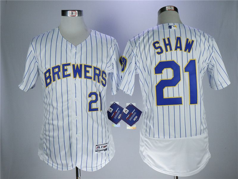 Men Milwaukee Brewers #21 Shaw White Elite MLB Jerseys